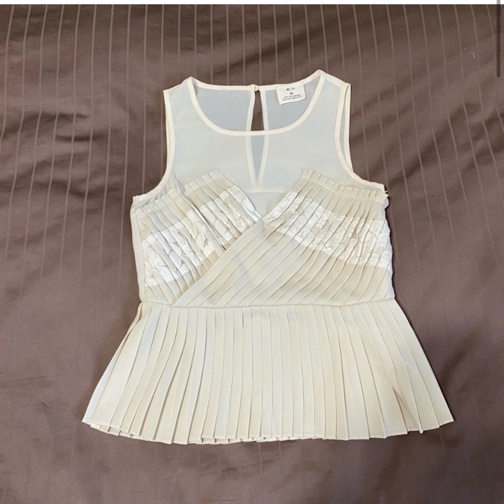UO Pins And Needles Pleated Peplum Top XS